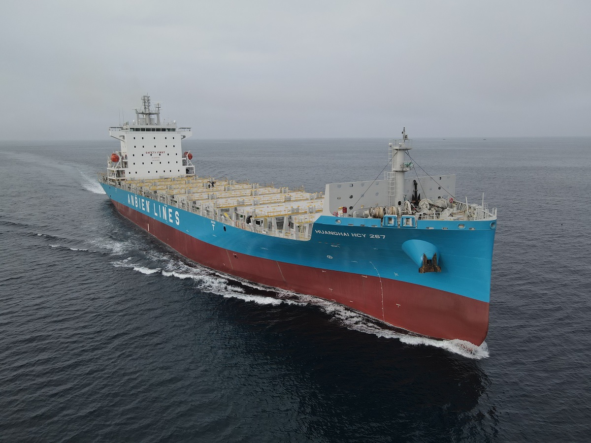 Tàu Anbien Sky đã được bàn giao tại Nhà máy đóng tàu Hoàng Hải, Trung Quốc ngày 22 tháng 5 năm 2024